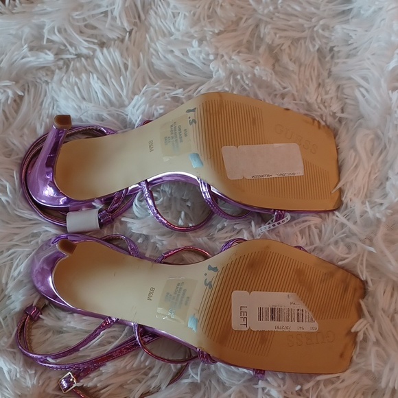 Guess WASBIE Metallic Pink Strappy Sexy High Heels NEW SZ 8.5M - Picture 12 of 13